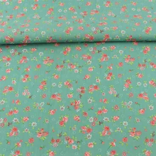 Хлопок Ткань Вышивание зеленый с цветочным принтом конструкции Tecido Скрапбукинг Постельные принадлежности ткань саржевого Текстиль для дома Куклы лоскутное шитье