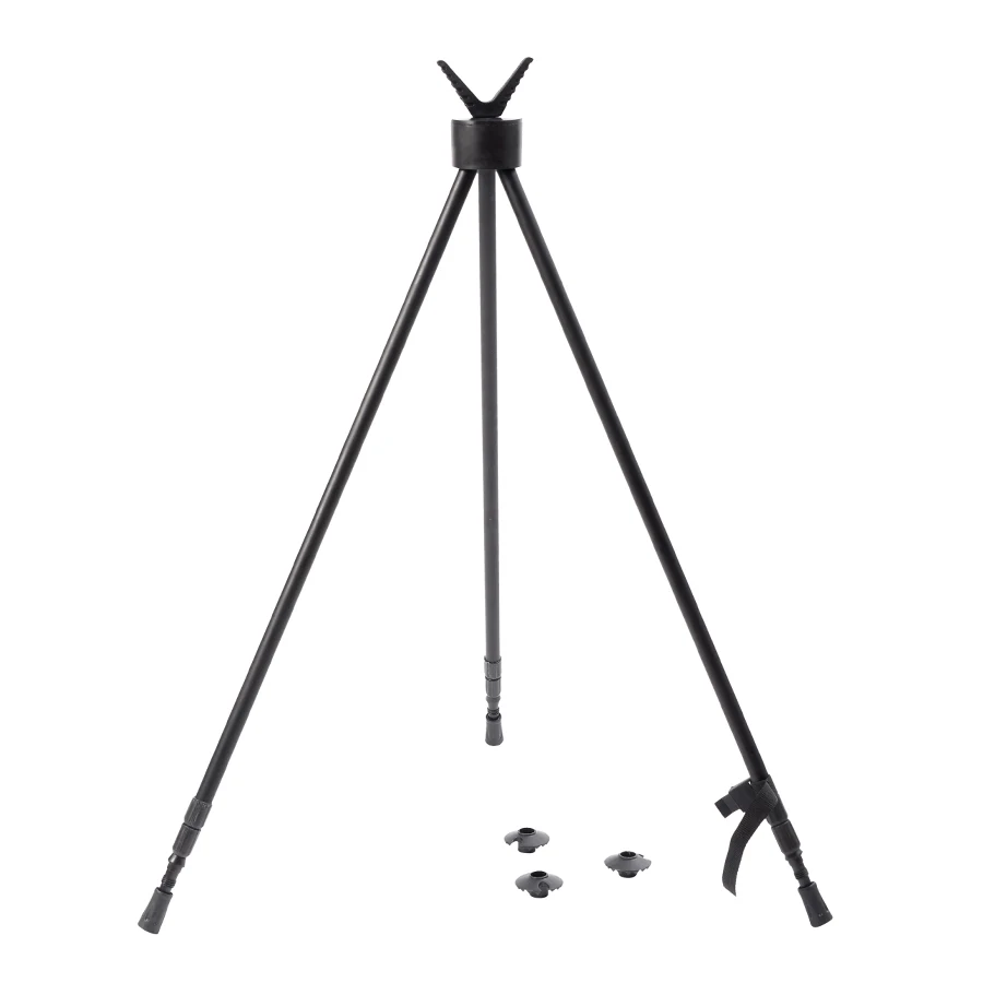 Adjustable Hunting Tripod Aluminum Alloy Outdoor Shooting Gun Tripods with V Shape rubber camera mount For Rifle Hunter