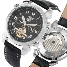 JARAGAR Mens Watches Top Automatic Mechanical Watch Tourbillon Men Sport Clock Leather Casual Business Wristwatch Relojes Hombre jaragar tourbillon men s watches classic dial day date functional automatic wristwatch men mechanical watch dress clock