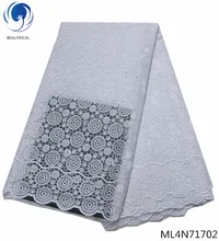 BEAUTIFICAL white lace fabric tulle lace fabric african embroidery lace wedding fabric french 5 yards/lot high quality ML4N717