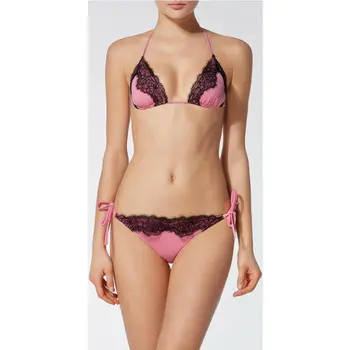 

Padded Bra Bikini Set Swimsuit Women Bandage Bandeau Push-up Triangle Swimwear