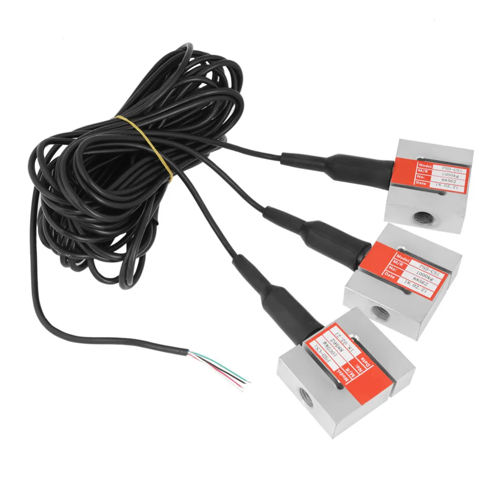 

3 pcs S Type High Precision Load Cell Scale Weighting Sensor With Aviation Plug 1000kg for Weighing Test Equipment