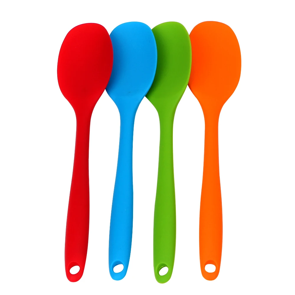 Long handled Silicone Spoon Cooking Utensils Mixing Spoon Tableware Cake Putty Spatula Kitchen