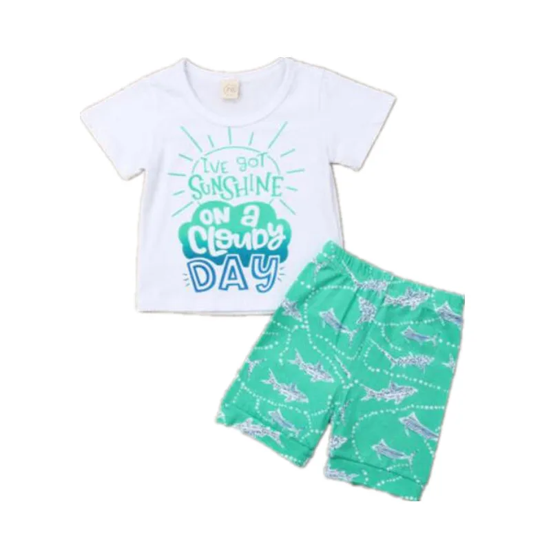 

Baby Clothes Toddler Baby Boy Clothes Short Sleeve Top T-Shirt Shorts 2PCS Cotton Outfit Set