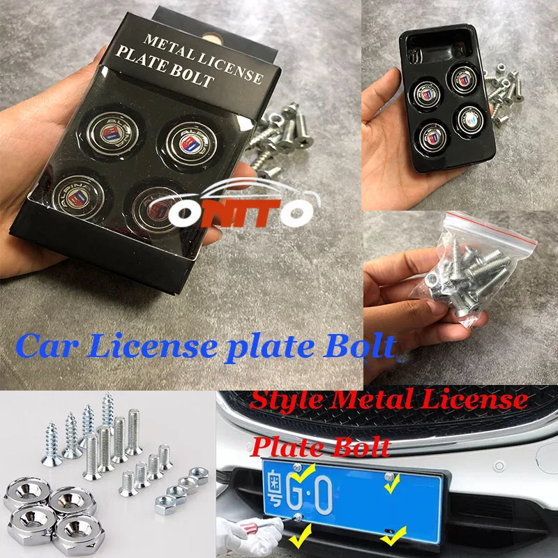 

1set For Alpina logo badge Car License plate Bolt fasteners Sealing screw caps Fit for E60 E90 F10 F30 F15 E63 E64 E65 E86 E89