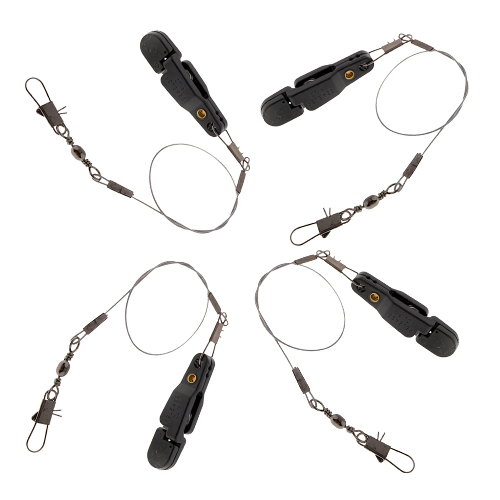 

4pcs Snap Weight Line Leader Release Clips Downrigger Outrigger Release Clip for Weight,Planer Board,Offshore Fishing