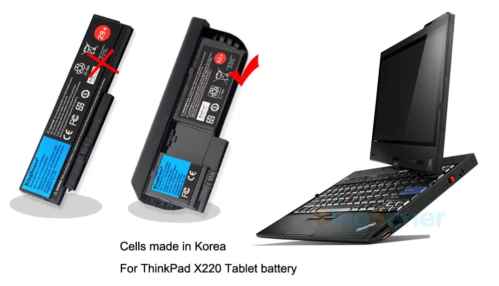 KingSener Корейская батарея для ноутбука lenovo ThinkPad X220T X220 планшет 42T4881 42T4882 42T4877 42T4878 52+ 11,1 V 63WH 6 ячеек