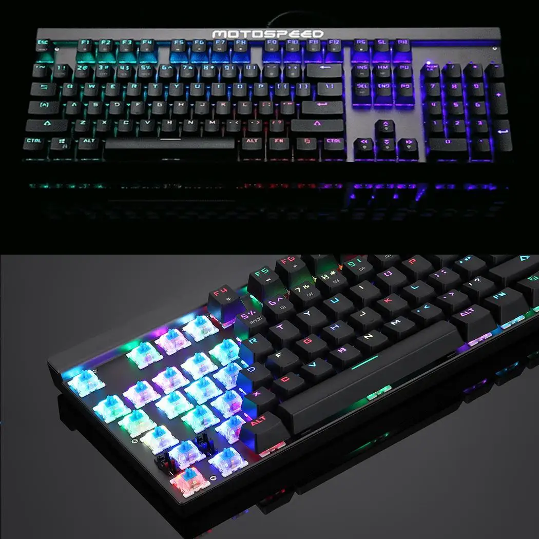 Coocheer оригинальный NKRO RGB подсветка механическая клавиатура 104 клавиш полный ключ FN