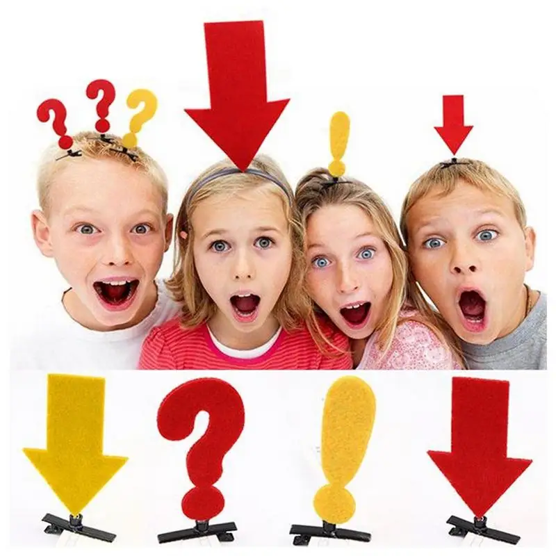 

1PC Funny Question Mark Hairpins Children Hairpins Self-timer Arrow Headband For Photography Props Hair Clips for Kids Christmas