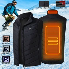 Mens Heated USB Sleeveless Jacket Vest Full Zipper Outdoor Heated Coats Temperature Control Safety Clothing Mens Heated USB Sleeveless Jacket Vest Full Zipper Outdoor Heated Coats Temperature Control Safety Clothing