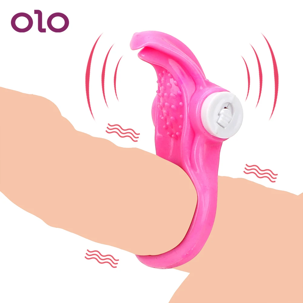 

OLO Vibrators Cock Ring Vibrating Penis Rings Delay Ejaculation Male Chastity Device Sex Toys for Men Clitoris Stimulate