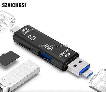 

50pcs/lot Multi in 1 Usb 3.1 Card Reader High Speed SD TF Micro SD Card Reader Type C USB C Micro USB Memory OTG Card Reader