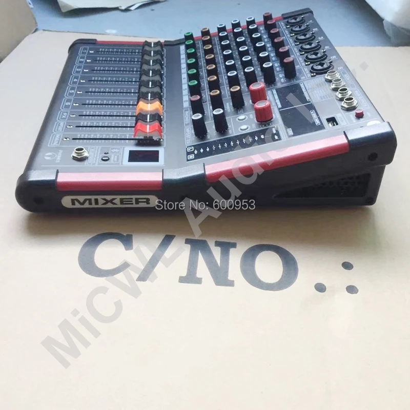 Pro 6 Channels Bluetooth Mixer 99 Digital Effects Equalizer Bluetooth Performance Mixer 48V Phantom USB SD Monitor Phones