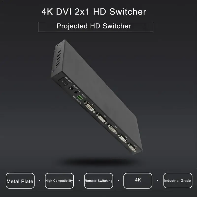 

4 in 1 out DVI Adapter DVI Switch Infrared Remote Control Switch 4k Hd Rs232 Control Display HD Signal Switch Device