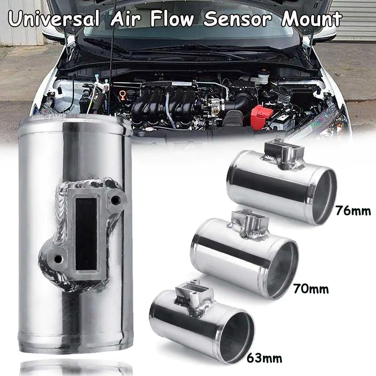 

63mm 70mm 76mm Universal Car Air Flow Sensor Mount Performance Air Intake Meter Pipe Adapter for Nissan/Honda-Civic
