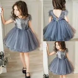 Великобритания Лето Малыш вечерние девочка партия кружева пачка спинки летнее платье для маленьких принцесс