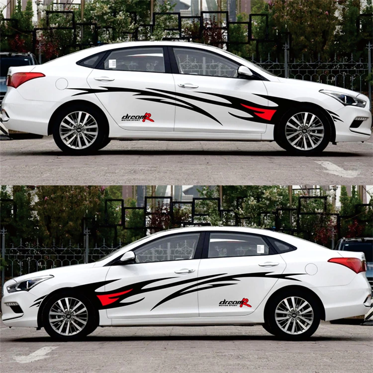 Автостайлинг гоночный пламя графика автомобильные наклейки кузов автомобиля