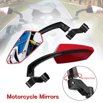 

2PCS Red Motorcycle Mirrors Universal 8mm 10mm Rearview Side Mirror for Yamaha/Kawasaki