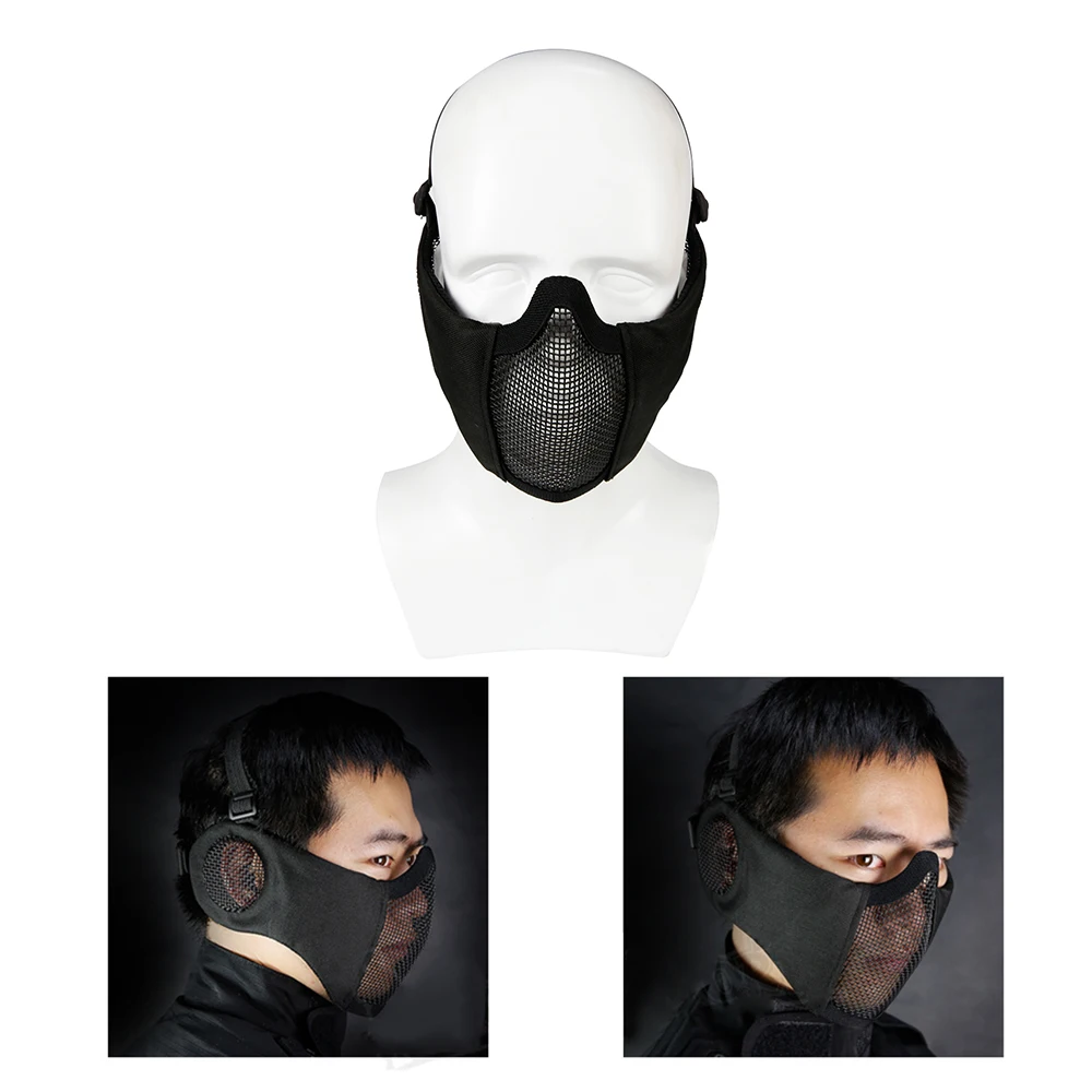 Buy Airsoft Mask Half Lower Face Metal Steel Net Mesh