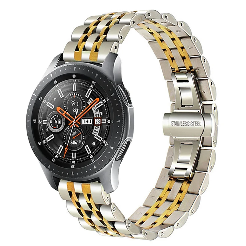 Ремешок из нержавеющей стали для Samsung Galaxy 46 мм браслет Gear S3 Classic/Frontier Huawei Watch 2 Pro 22