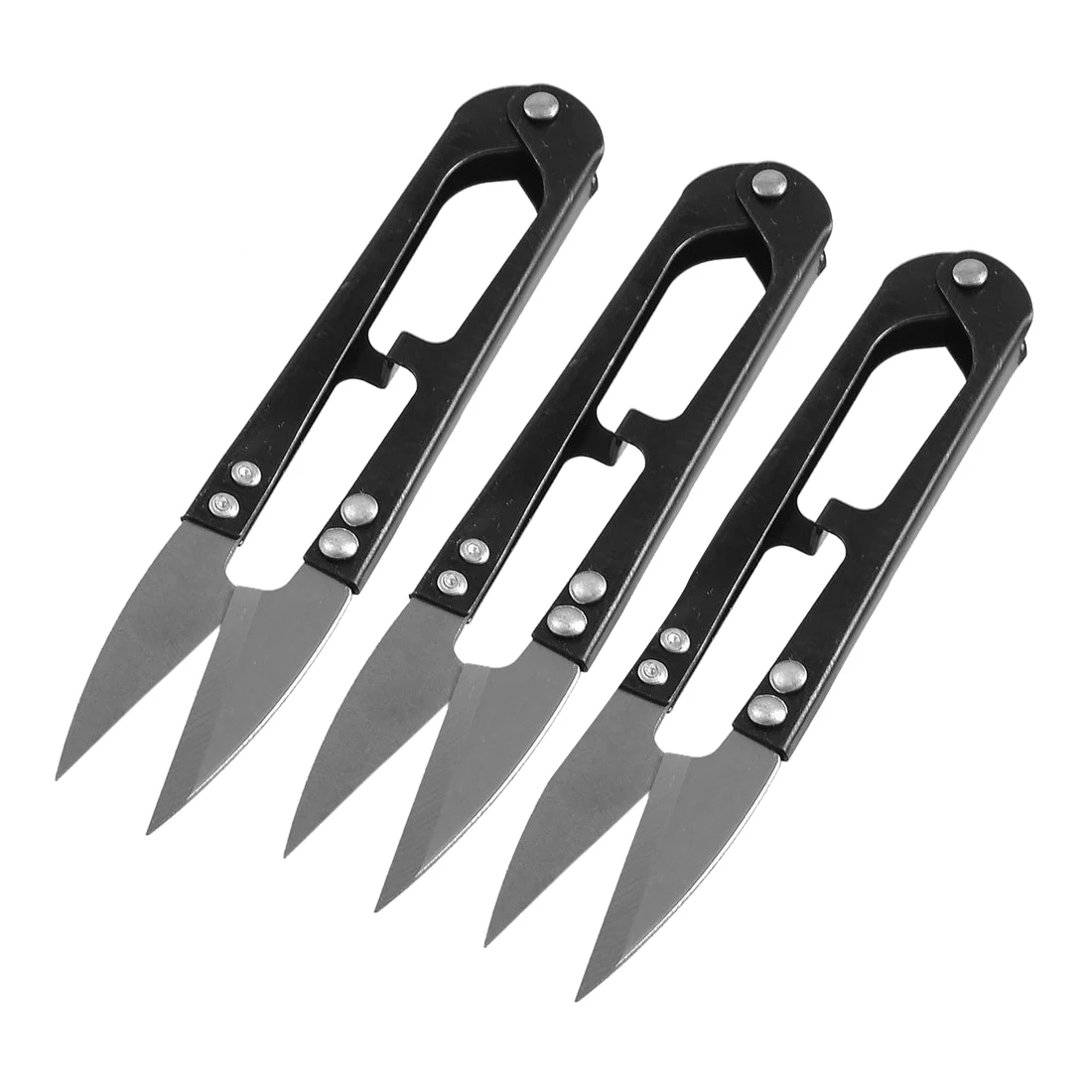

Scissors cross needle sewing knife black stainless steel - 3 small items