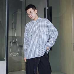 2019 Impresión de Celosía para Hombres Abrigos de Manga Larga Estilo Clásico Hombres Hawaianos Camisa de Vestir Puño Francés Camisas de Color Azul / Negro M-Xl 2019 Impresión de Celosía para Hombres Abrigos de Manga Larga Estilo Clásico Hombres Hawaianos Camisa de Vestir Puño Francés Camisas de Color Azul / Negro M-Xl