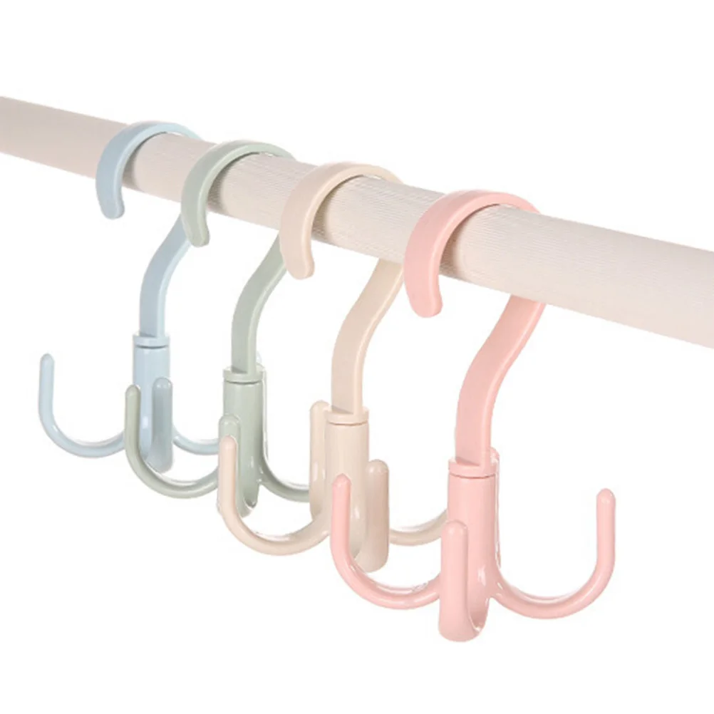 

4Pcs/Pack Household Durable Rotatable Hooks Ties Scarves Hangers Home Drying Racks Storage Hangers For Bedroom Bathroom