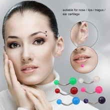 6 штук Нержавеющая сталь живота губ кольцо со штангой для бровей шпильки для губ инструмент для пирсинга тела