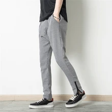 Для мужчин новые штаны с заниженной проймой, модный шнурок с боковой молнией, шаровары, штаны для бега Штаны человек Повседневное Свободный комбинезон брюки для девочек карандашные штаны Мужской