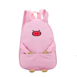 Симпатичные поросенок плечи рюкзак свинья холст школьная сумка девушки студент Плечи сумка