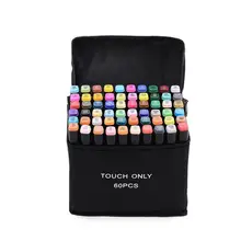 60 цветов/набор маркерных ручек для мультипликационного ландшафтного дизайна интерьера двухсторонний производитель товары для рукоделия двуглавый Marke