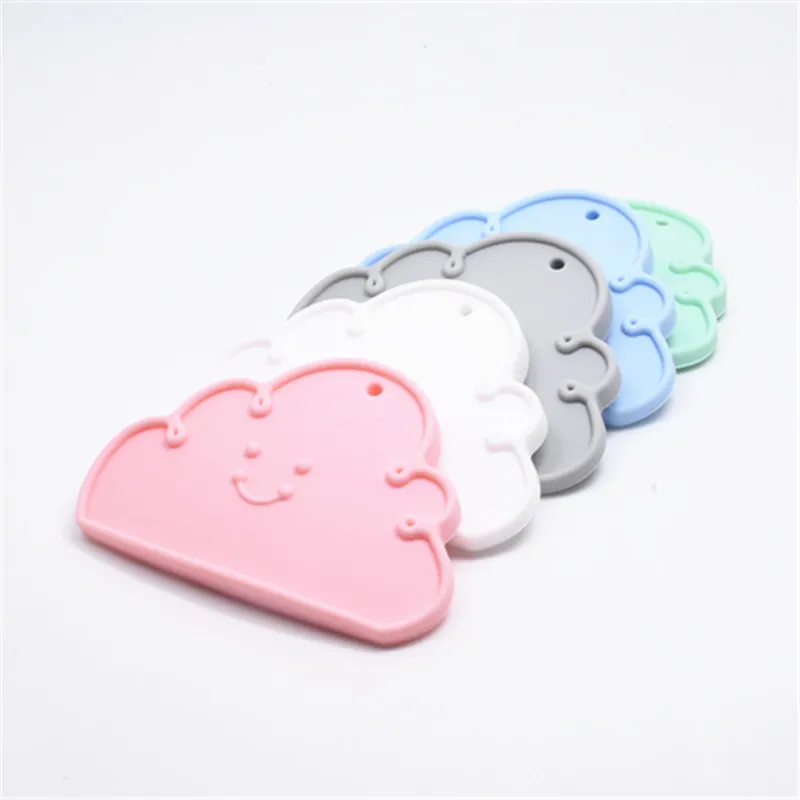 

5PCS Silicone Cloud Teether Baby Shower Pacifier Dummy Teething Chewable Pendant Nursing Jewelry Sensory Toy Cloud Shape Teether