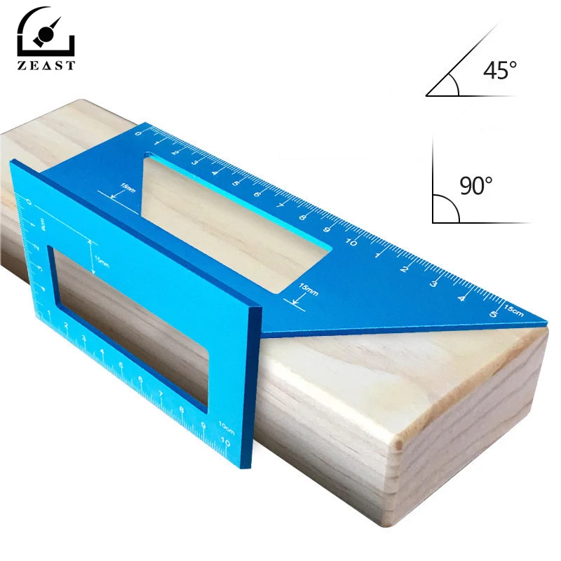 Aluminum Alloy Woodworking Scriber T Ruler Multifunctional 45/90 Degree Angle Protractor Gauge New | Инструменты
