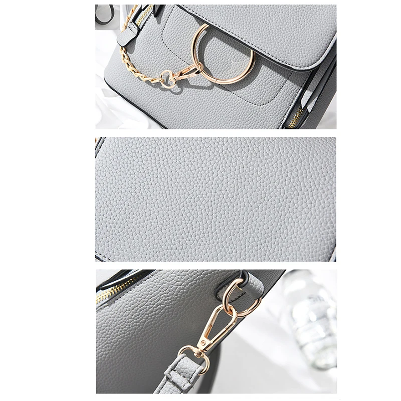 Fashion Women Crossbody Backpack Purse Small Pu Leather Shoulder Bag Ladies Cute Chain Satchel Bag