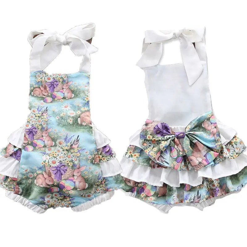 

Toddler Infant Kids Baby Girl Easter Rabbit Romper Jumpsuit Summer Baby Halter Backless Rompers Clothes Outfit