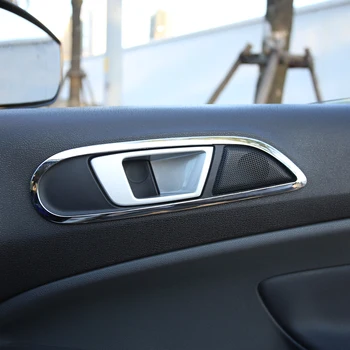 

My Good Car Abs Chrome Inner Trim Door Hand Clasping Decorative Ring Sticker for Ford Ecosport Fiesta MK7 Auto Accessories