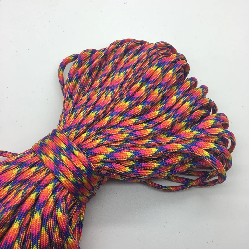 

10yards/Lot Mix color Paracord Bracelets Rope 7 Strand Parachute Cord CAMPING HiKING Yellow+Red+Purple