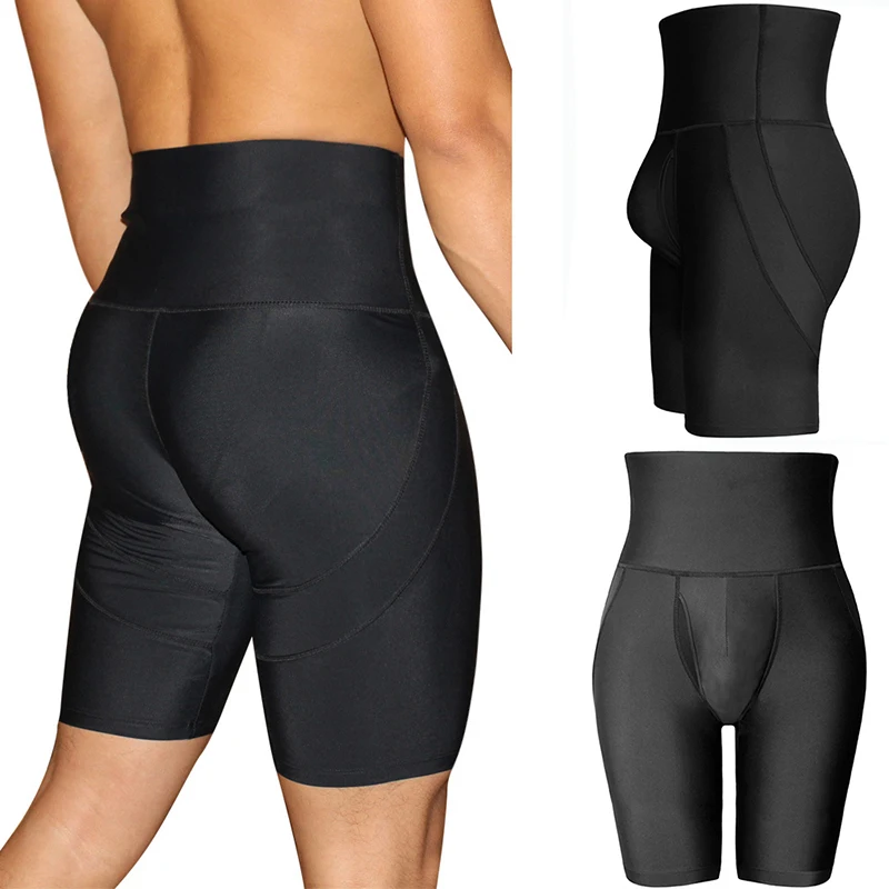 High Waist Mens Body Shapers Boxers Base Layer Tight Stomach Shapers