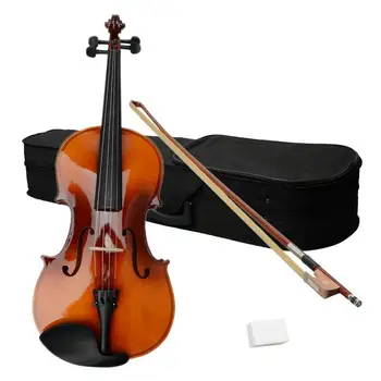 

16 Inch 4/4 Full Size Acoustic Viola Set Retro Color Solid Basswood Viola with Carrying Case Bow Rosin Kit