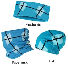 3 шт. / Компл Ветрозащитная маска для лица и ободки Мужчины Женщины Спортивные головные уборы Теплые ленты для волос йоги Вязаные лыжные шапки из флиса
