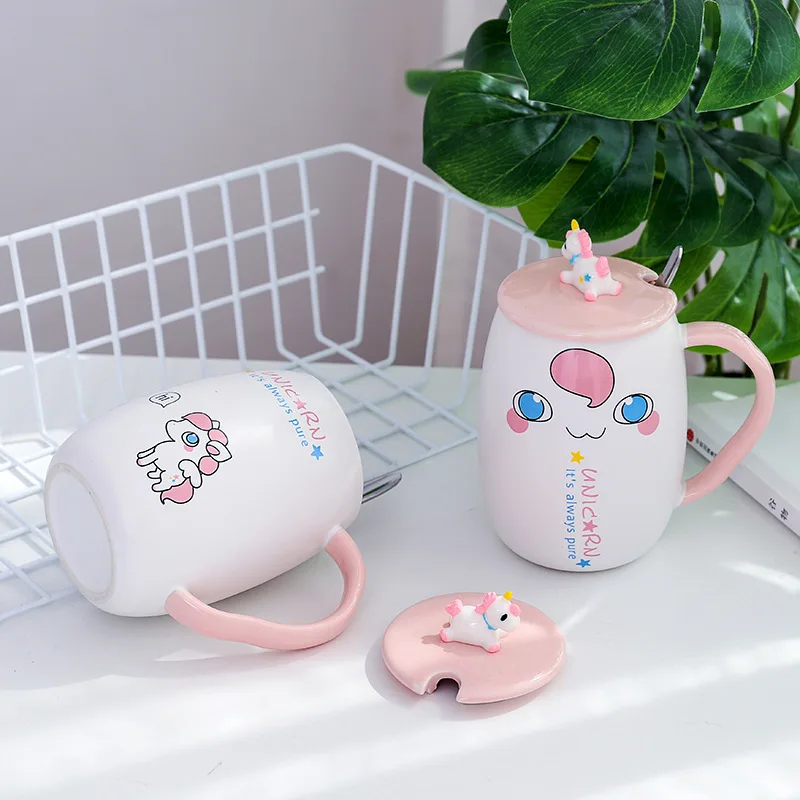 

Ceramics Marc Cup Cartoon Unicorn Drink Cup Student Lovers Gift Cup Office Household Coffee Cup Tazas Para Cafe Pure Water