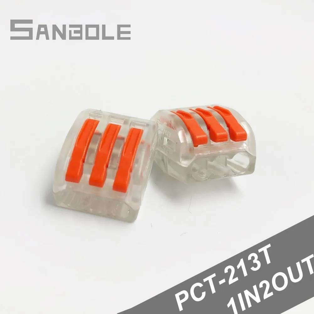 

PCT-213T Copper Wire connector Fast Parallelizer Parallel Conductor Terminal Block cable plug Universal Compact (100PCS)