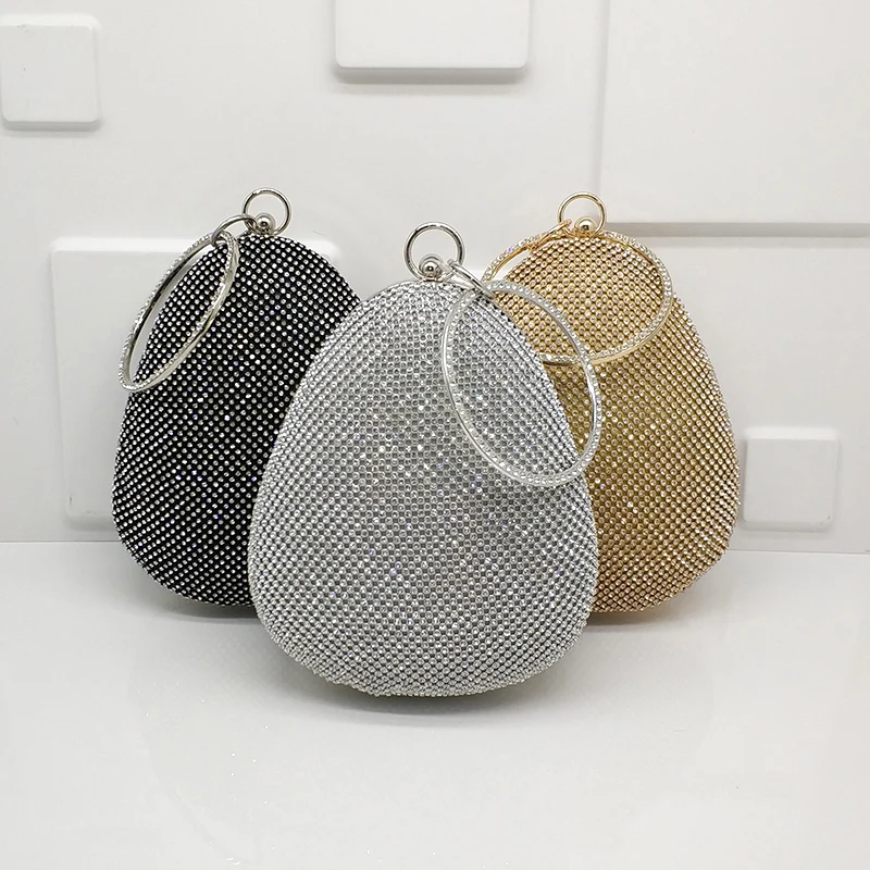 

Fashion diamonds purses women evening party clutches egg shape purses bridal wedding party purse