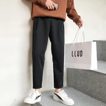 

2019 Summer Men's Original Leisure Male Pants Cotton Work Haren Casual Pants Black/grey Color Loose Trouser Plus Size M-3XL