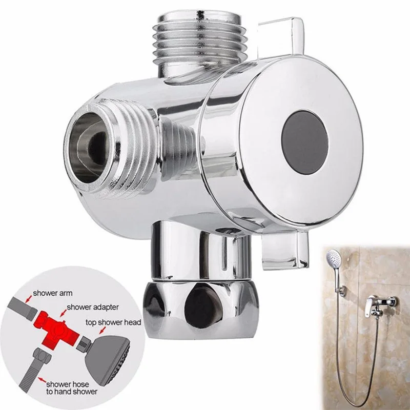 3 Way Shower Diverter Valve Handheld Shower Arm Diverter Splitter with