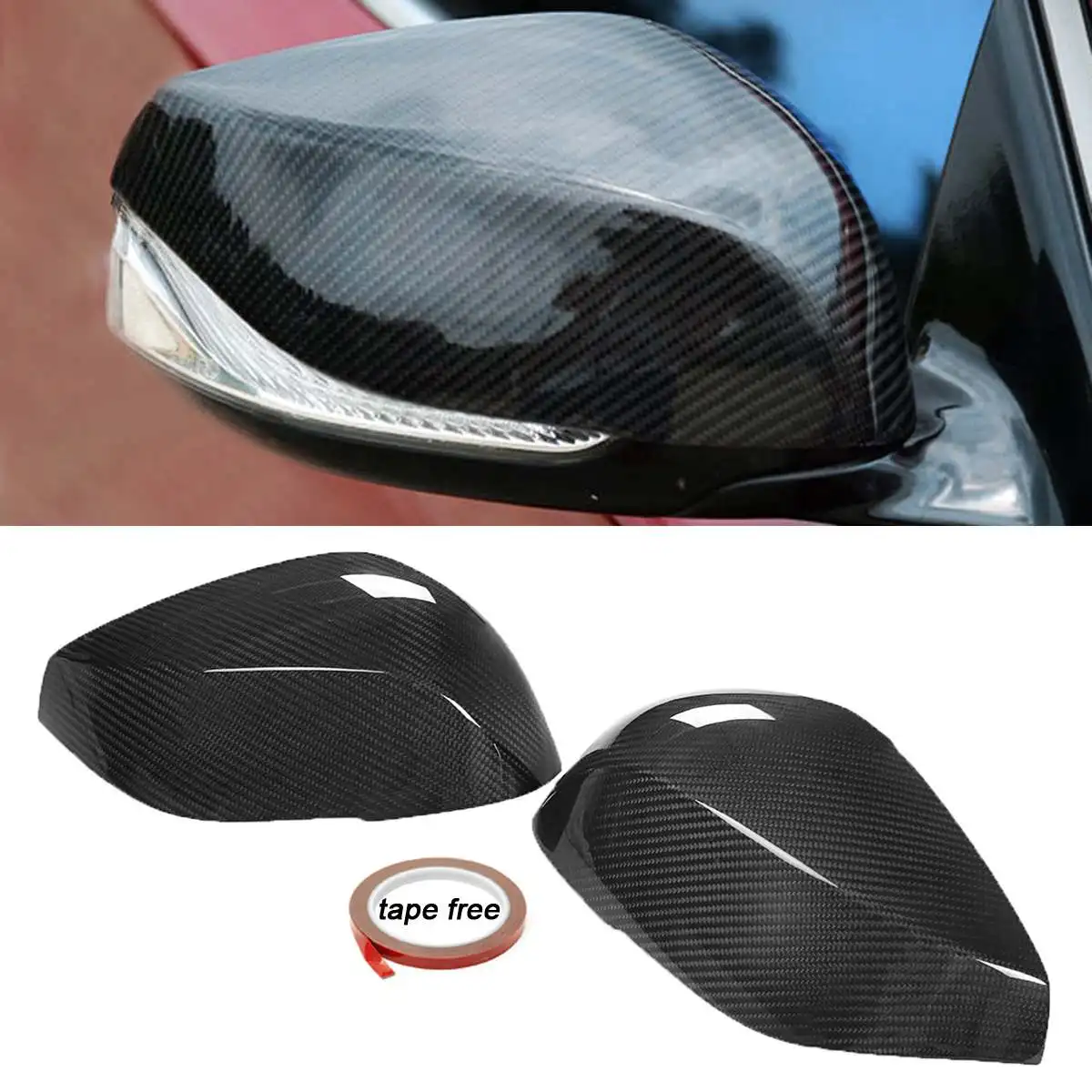 

Autoleader 1Pair Direct Add-on Carbon Fiber Side Mirror Cover Caps Exterior Accessories for INFINITI Q50 S2014-2016