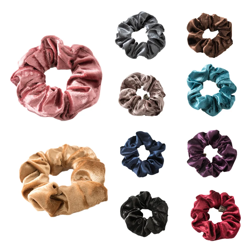 

Women Velvet /Satin Elastic Hair Bands Girl Ponytail Holder Pink Hair Scrunchies Hair Rubber Band Hairbands Hair Accessories