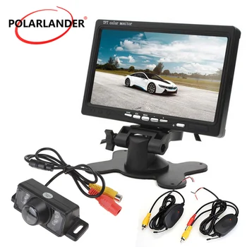

7 Inch TFT LCD Color Display Screen Car Monitor with car reversing parking 7 LED rearview camera