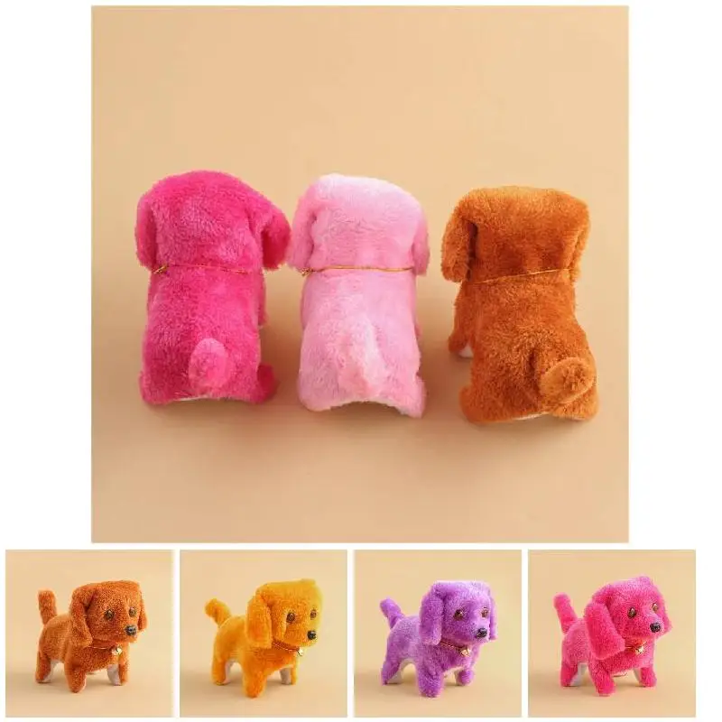 Cute Electric Short Floss Dog Toys Electric Dog Walking Barking Toy Moving Dog