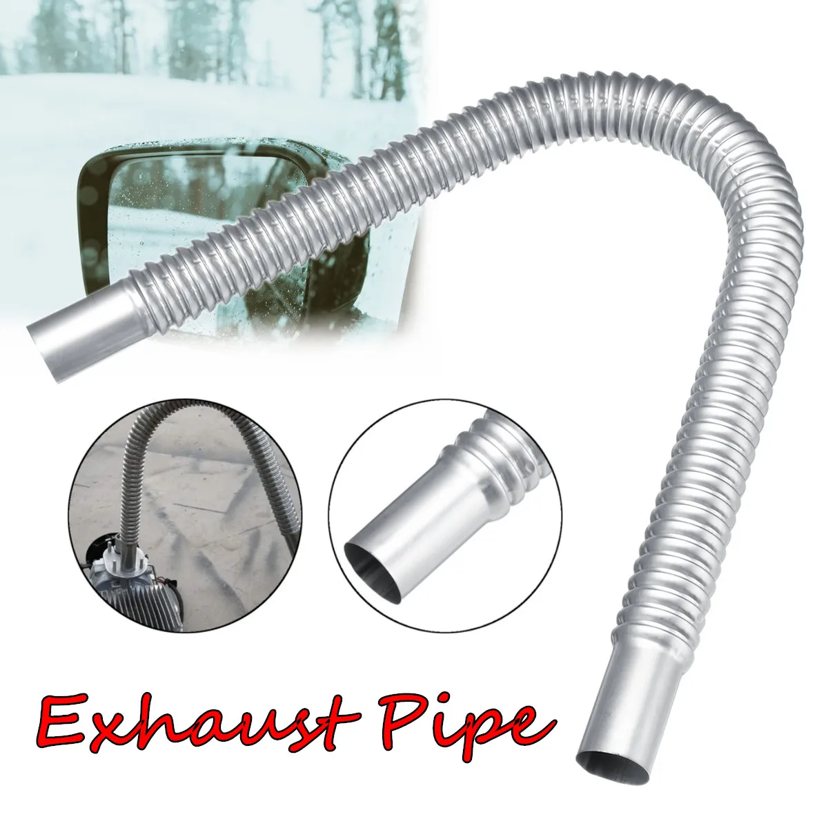 

20*500MM Exhaust Pipe Car Parking Air Heater Tank Stainless Steel Exhaust Pipe for Diesel Gas Vent Hose Accessories